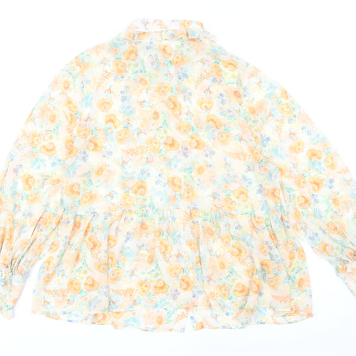 River Island Women’s Multicoloured Floral Chiffon Blouse UK 16
