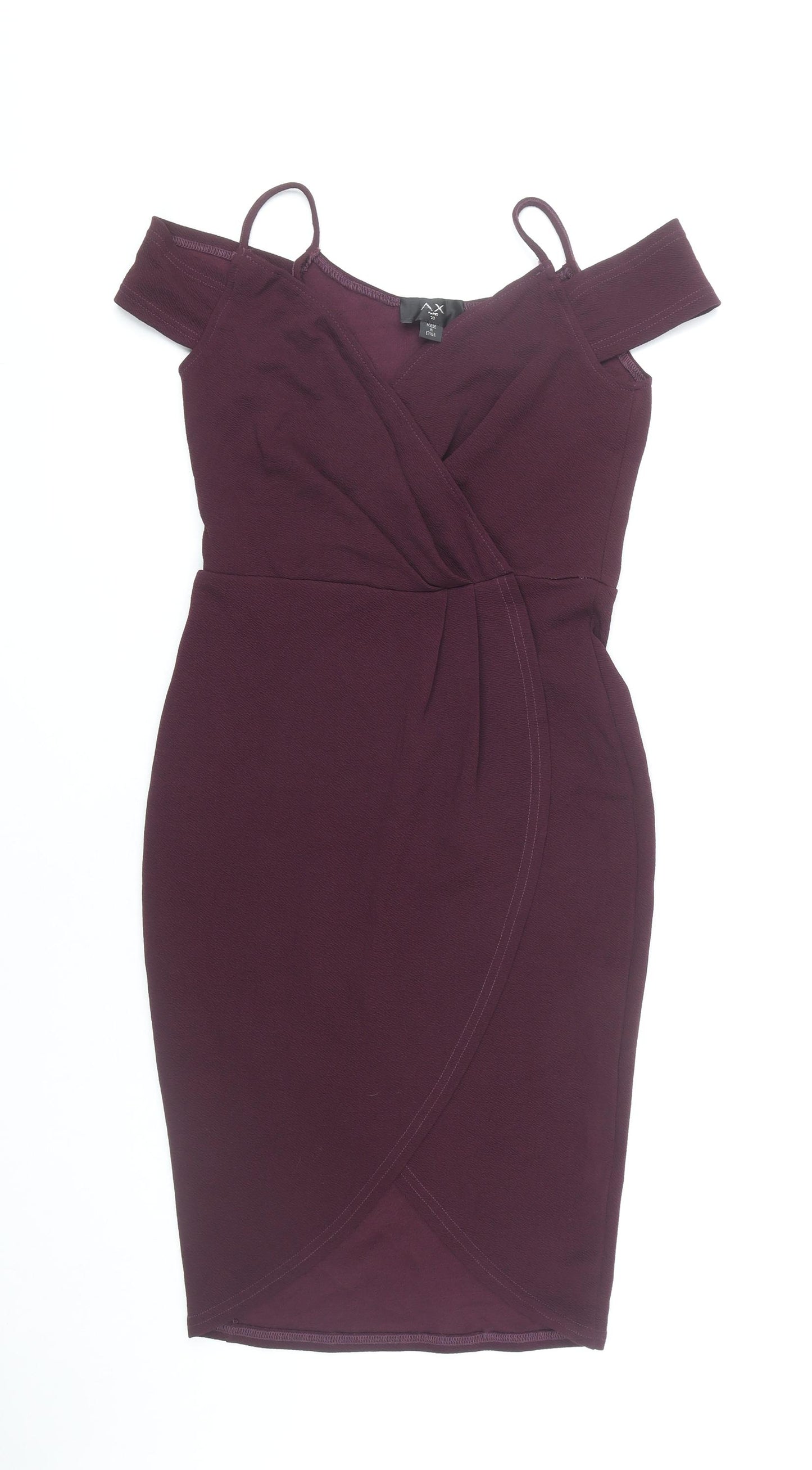 AX Paris Women’s Purple Cold Shoulder Bodycon Dress Size 10 Partywear