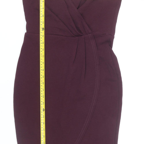 AX Paris Women’s Purple Cold Shoulder Bodycon Dress Size 10 Partywear