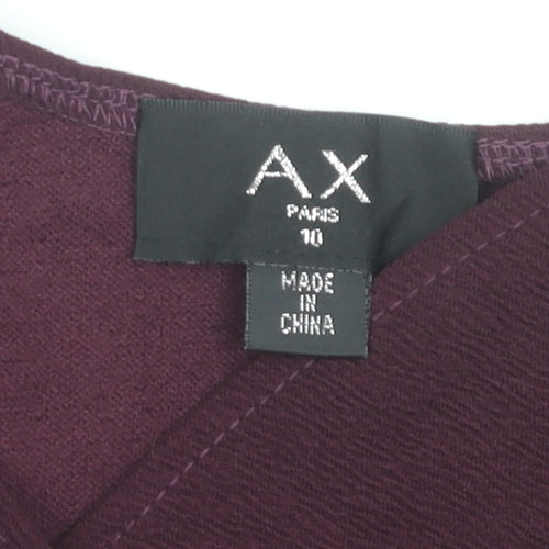 AX Paris Women’s Purple Cold Shoulder Bodycon Dress Size 10 Partywear