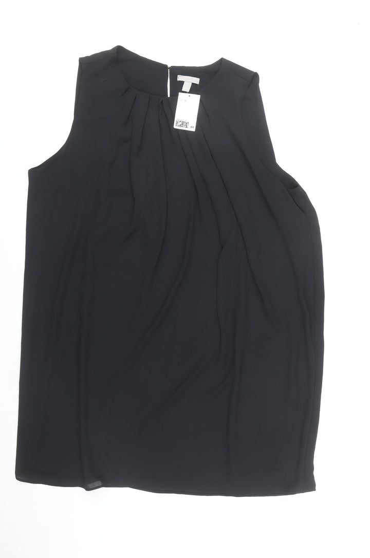 H&M Women’s Black XL Shift Dress Sleeveless Knee Length Lined