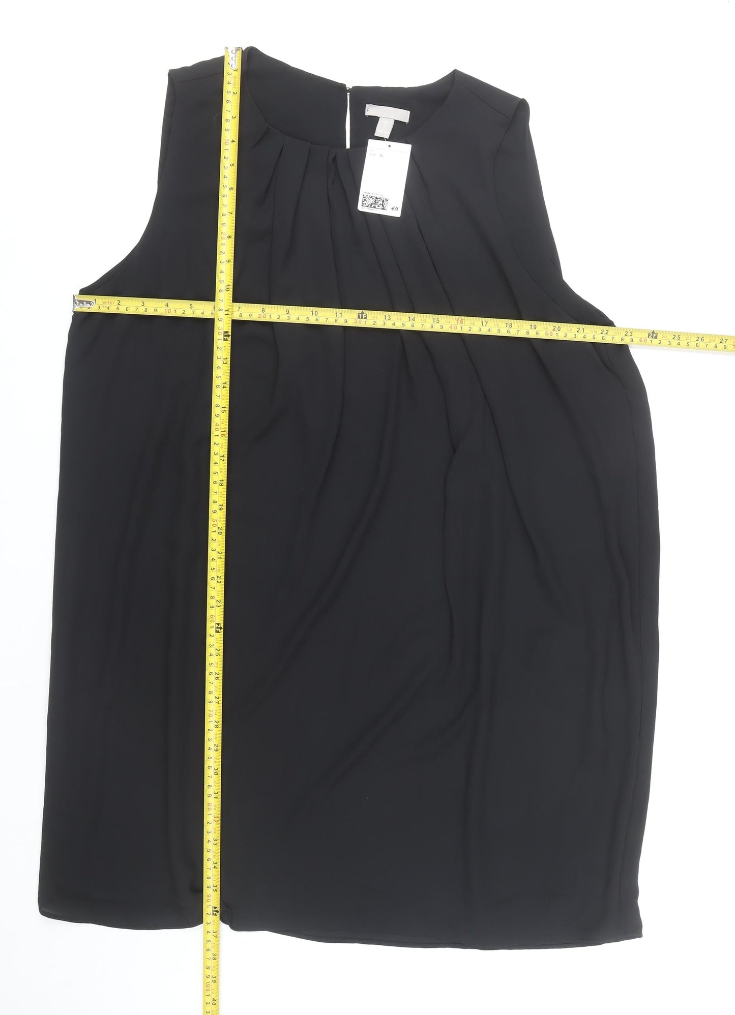 H&M Women’s Black XL Shift Dress Sleeveless Knee Length Lined