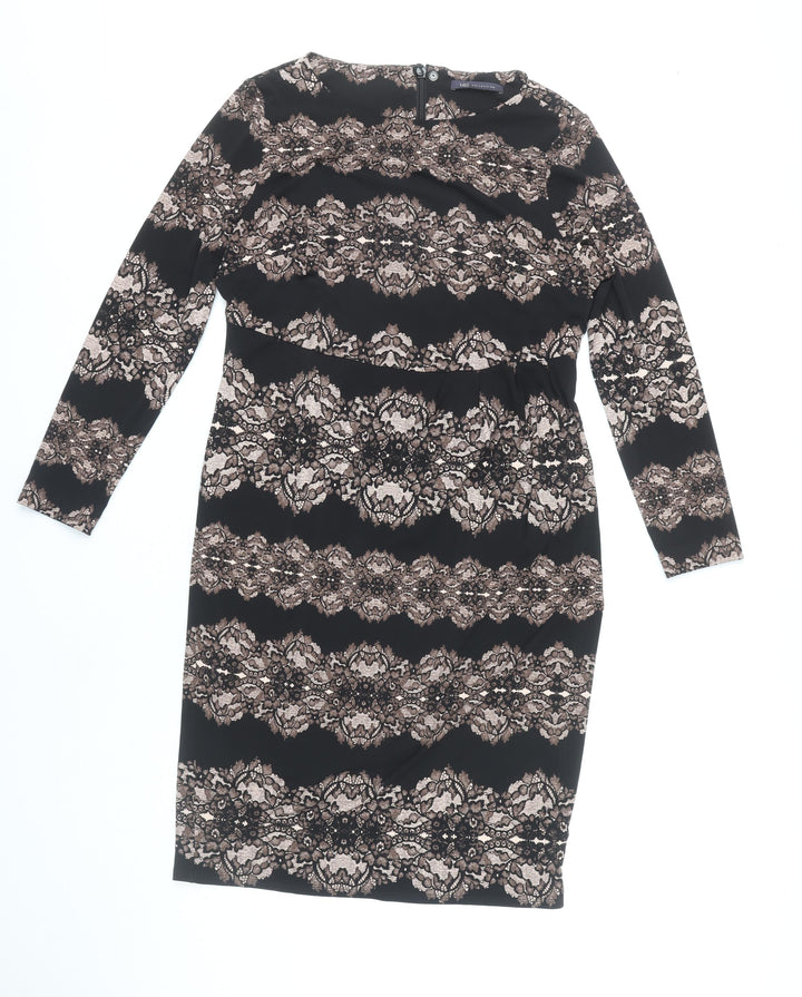 Marks and Spencer Women’s Black Floral Bodycon Dress Size 14