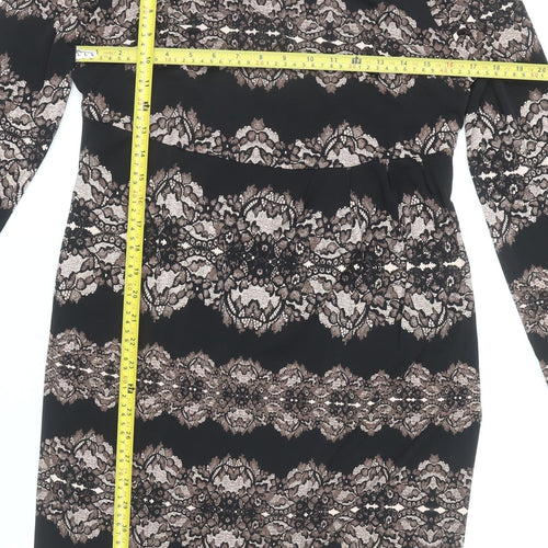Marks and Spencer Women’s Black Floral Bodycon Dress Size 14