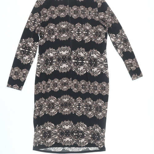 Marks and Spencer Women’s Black Floral Bodycon Dress Size 14