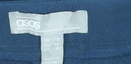 ASOS Women’s Blue UK 8 Slim Tapered Mid Rise Flat Front Trousers