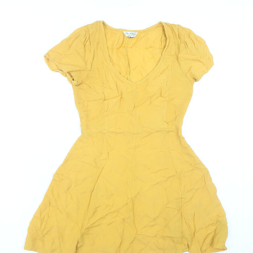 Miss Selfridge Women’s Yellow Fit & Flare Short Dress Size 4 Summer