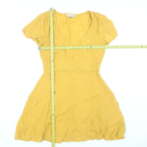 Miss Selfridge Women’s Yellow Fit & Flare Short Dress Size 4 Summer