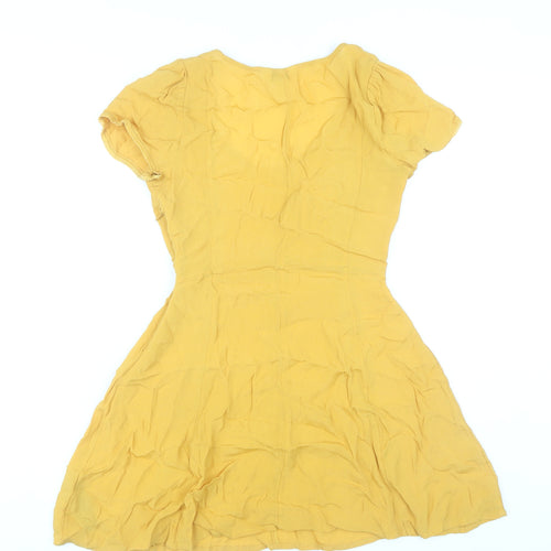 Miss Selfridge Women’s Yellow Fit & Flare Short Dress Size 4 Summer