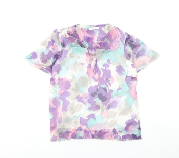 Marks and Spencer Women’s Multicoloured Floral Chiffon Blouse UK 16