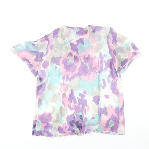 Marks and Spencer Women’s Multicoloured Floral Chiffon Blouse UK 16