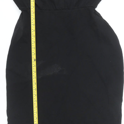 ASOS Design Women’s Black Cotton Midi Bodycon Dress Size 10