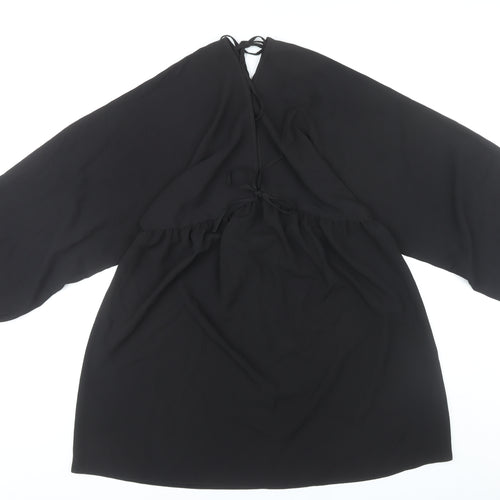ASOS DESIGN Women’s Black Puff Sleeve Tie Back Dress Size 14