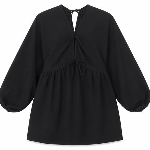 ASOS DESIGN Women’s Black Puff Sleeve Tie Back Dress Size 14