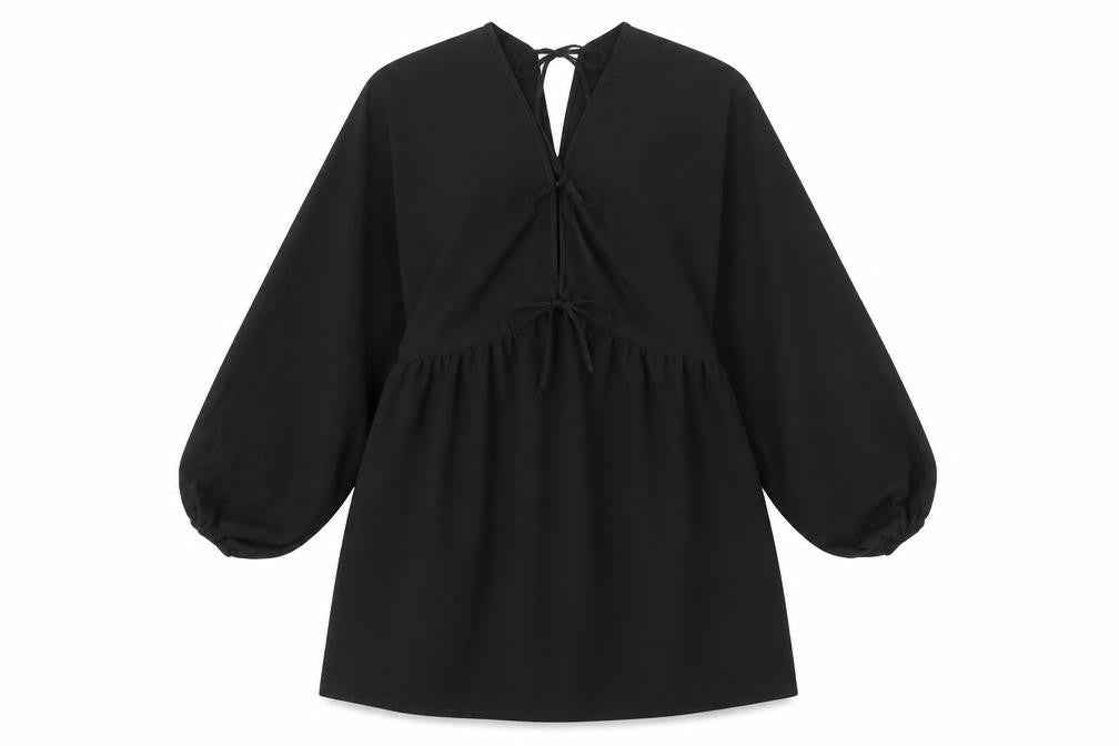 ASOS DESIGN Women’s Black Puff Sleeve Tie Back Dress Size 14
