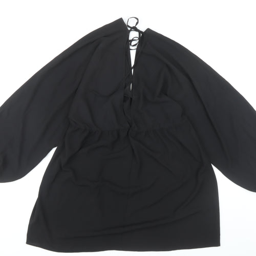 ASOS DESIGN Women’s Black Puff Sleeve Tie Back Dress Size 14