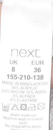 Next Women’s Grey Mock Neck Pullover Jumper Size 8 Knit Wool Blend