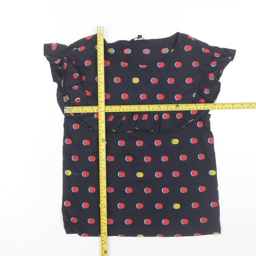 Next Women’s Multicoloured Polka Dot Ruffle Blouse UK 6