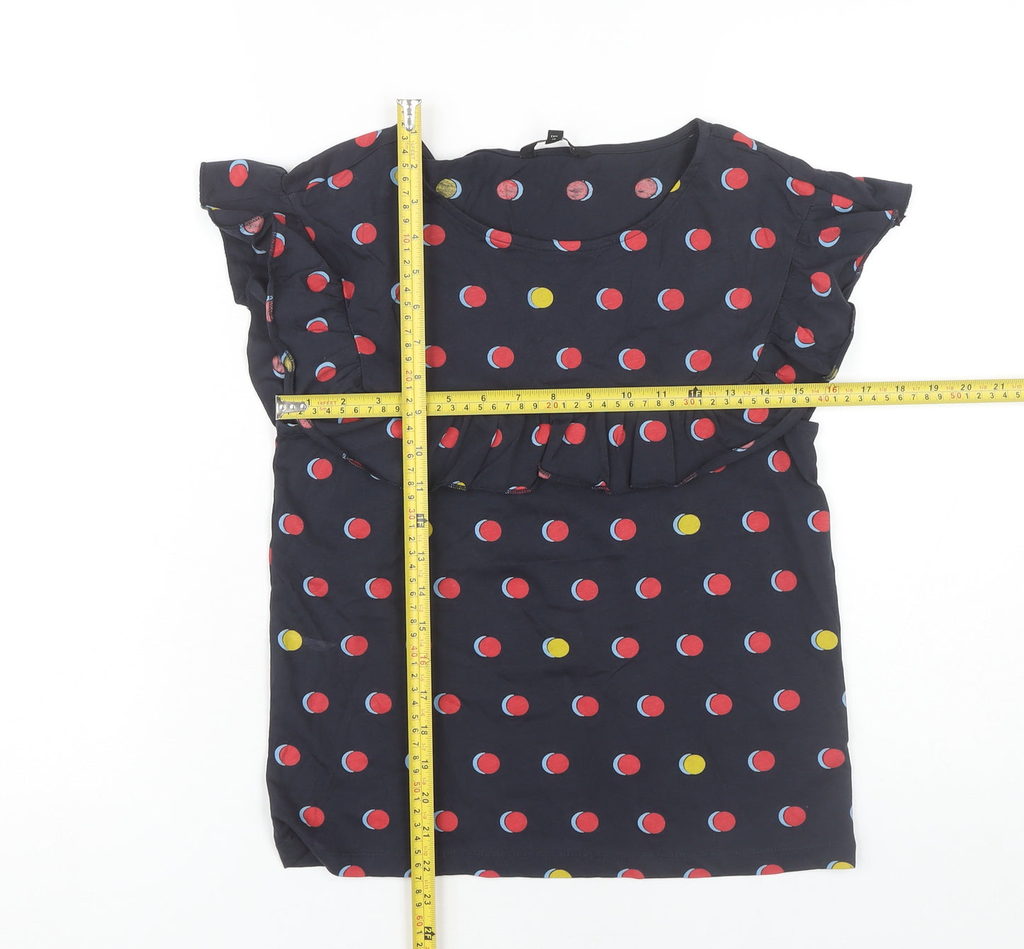 Next Women’s Multicoloured Polka Dot Ruffle Blouse UK 6