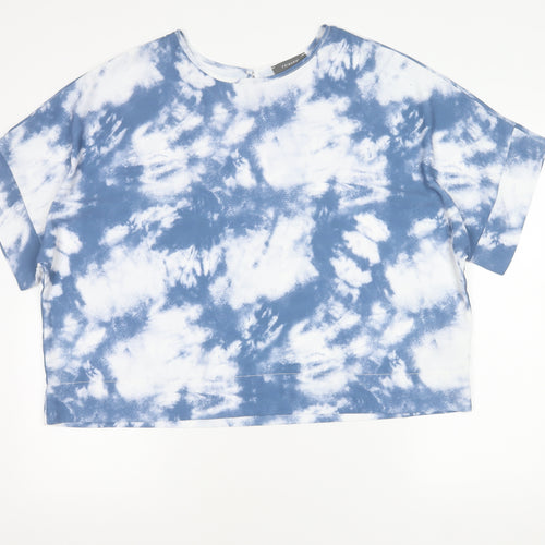 Primark Women’s Blue Tie-Dye Cropped T-Shirt Size 18 Summer Casual