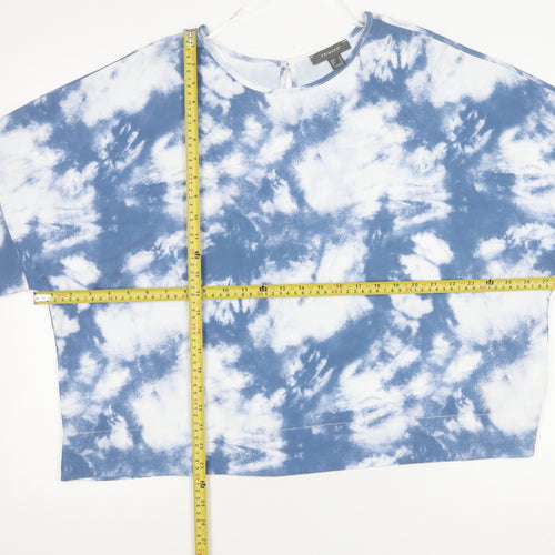 Primark Women’s Blue Tie-Dye Cropped T-Shirt Size 18 Summer Casual