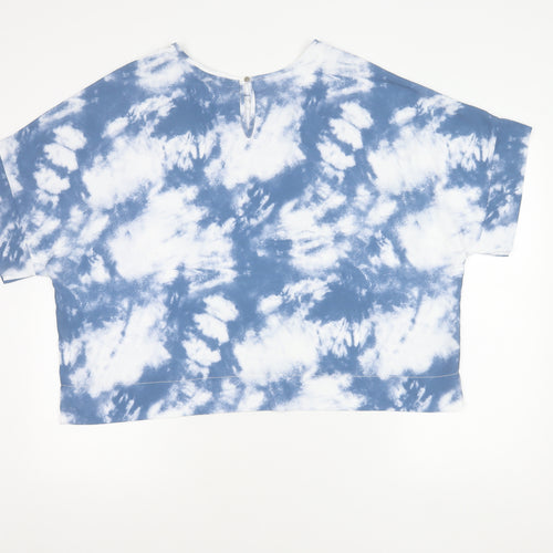 Primark Women’s Blue Tie-Dye Cropped T-Shirt Size 18 Summer Casual