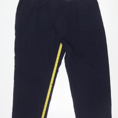 Yours Womens Blue Plus Size 22-24 Cargo Trousers with Pockets