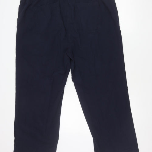 Yours Womens Blue Plus Size 22-24 Cargo Trousers with Pockets