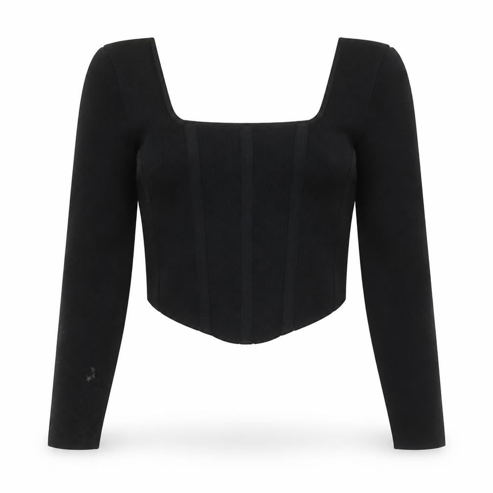 New Look Women’s Black Petite Cropped Blouse UK 10 Slim Fit Party Top
