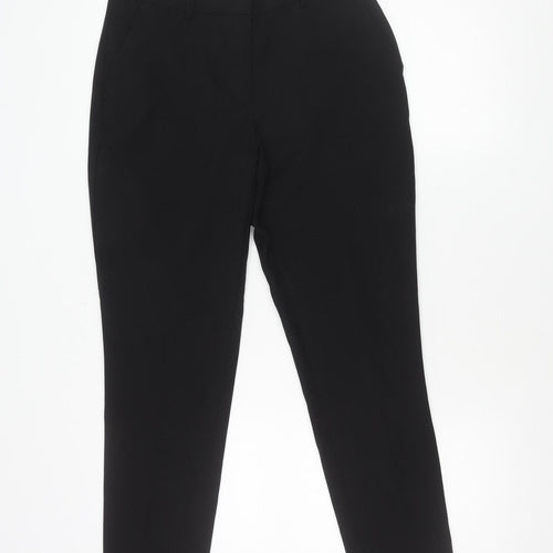 Peacocks Womens Black Size 8 Tapered Trousers Polyester