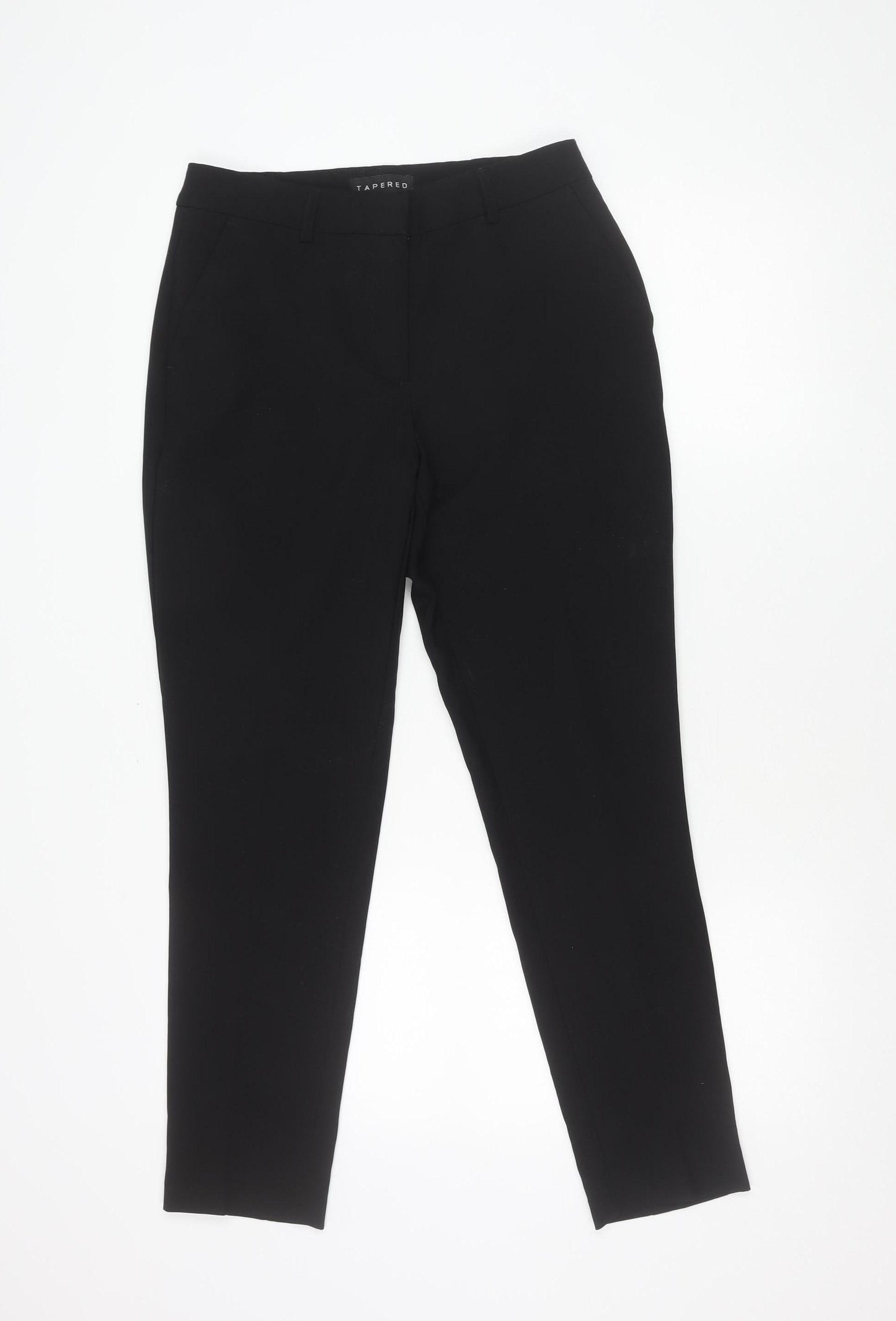 Peacocks Womens Black Size 8 Tapered Trousers Polyester