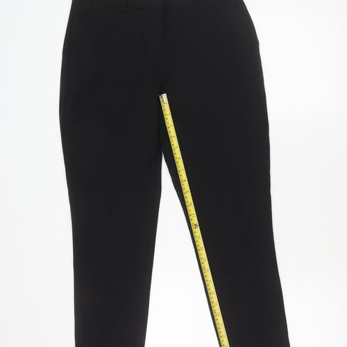 Peacocks Womens Black Size 8 Tapered Trousers Polyester