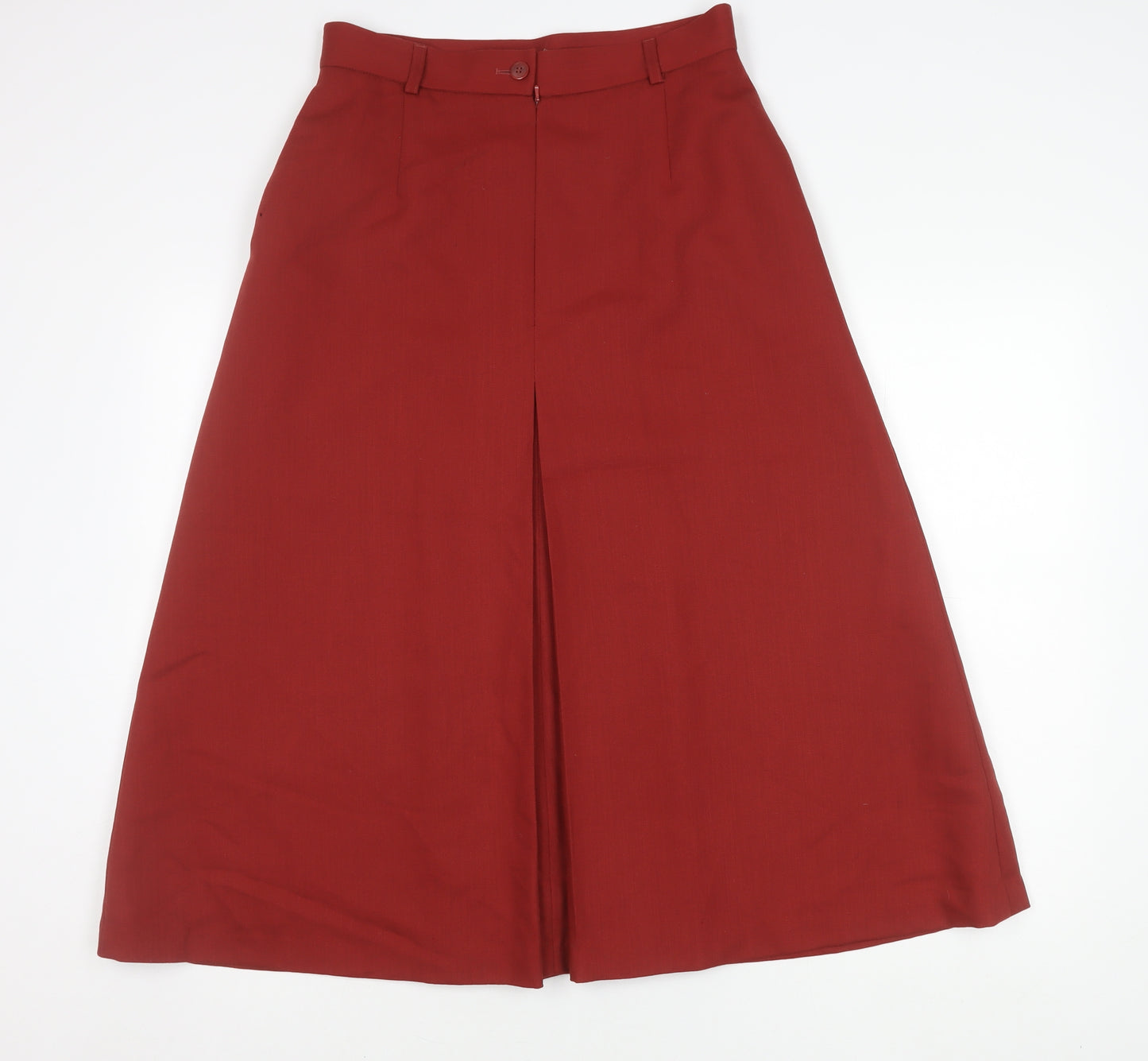 Jaeger Women’s Red Wool Blend A-Line Midi Skirt Size 14 Vintage