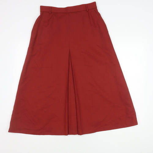 Jaeger Women’s Red Wool Blend A-Line Midi Skirt Size 14 Vintage