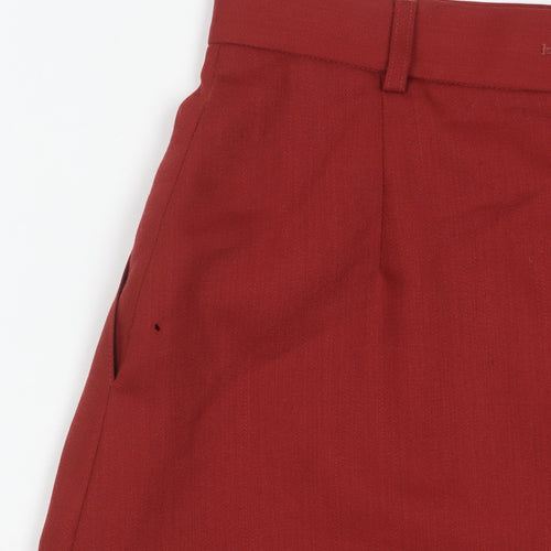 Jaeger Women’s Red Wool Blend A-Line Midi Skirt Size 14 Vintage