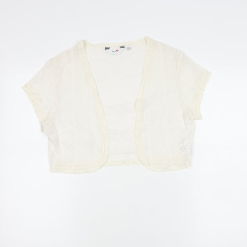 Next Women Ivory Cotton Cropped Blouse Size 14 Summer Casual