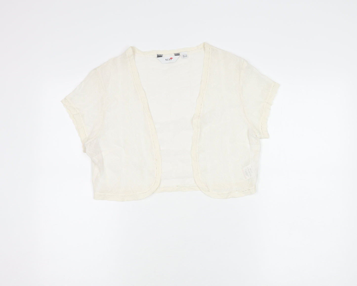 Next Women Ivory Cotton Cropped Blouse Size 14 Summer Casual