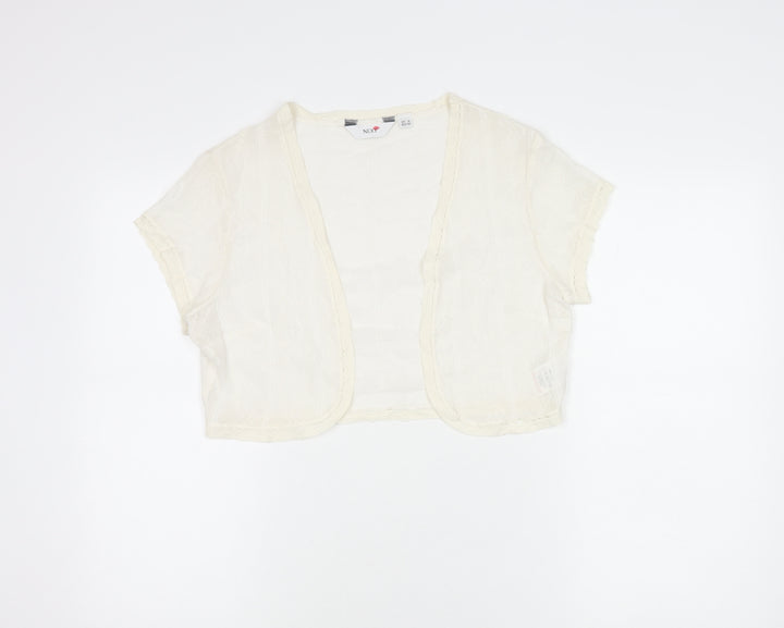 Next Women Ivory Cotton Cropped Blouse Size 14 Summer Casual