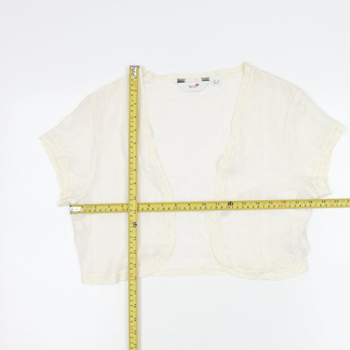 Next Women Ivory Cotton Cropped Blouse Size 14 Summer Casual