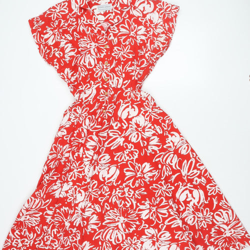 Vivienne Lawrence Women's Red Floral Strapless A-Line Dress Size 10