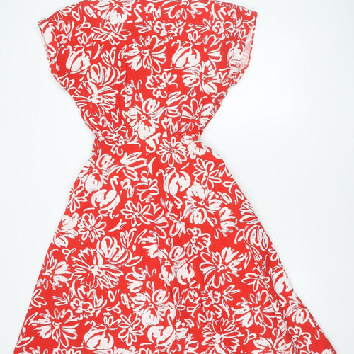Vivienne Lawrence Women's Red Floral Strapless A-Line Dress Size 10