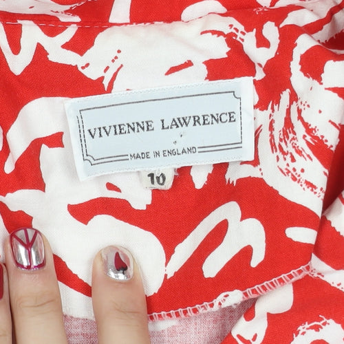 Vivienne Lawrence Women's Red Floral Strapless A-Line Dress Size 10