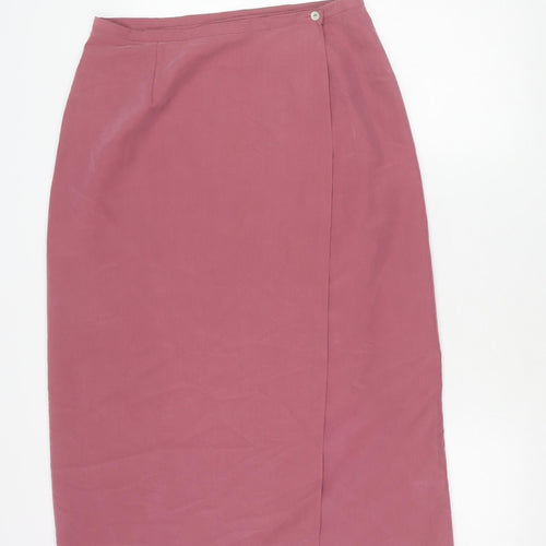Amaranto Women’s Pink Midi Wrap Skirt Size 16 High Rise