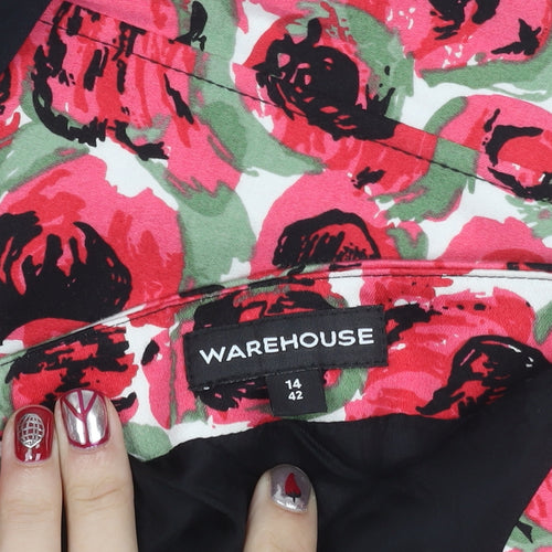 Warehouse Womens Multicoloured Floral Strapless Camisole Blouse Size 14