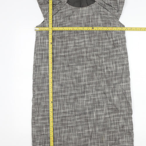 Gap Women’s Grey Check Sheath Dress Size M Knee Length Workwear