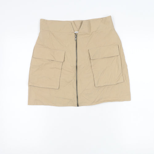 ASOS DESIGN Women’s Beige Cargo Mini Skirt UK 12 High Waist Twill