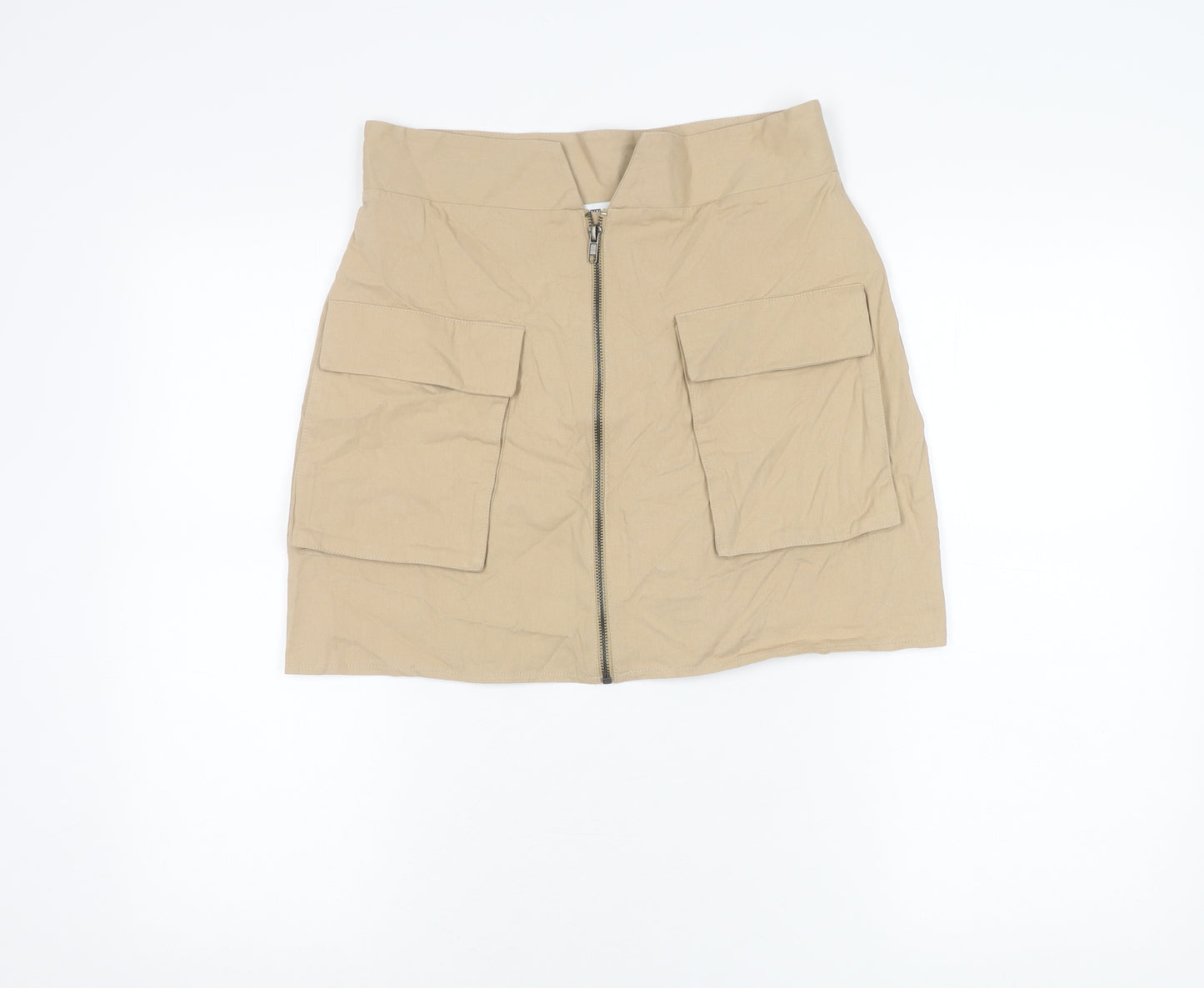 ASOS DESIGN Women’s Beige Cargo Mini Skirt UK 12 High Waist Twill