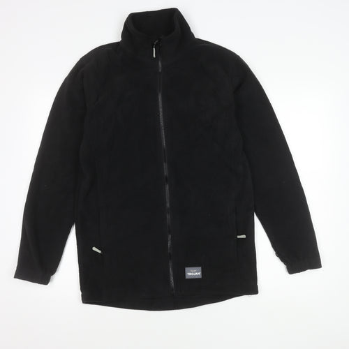 Trojan Men’s Black Fleece Jacket S Regular Fit Full Zip Mid-Length
