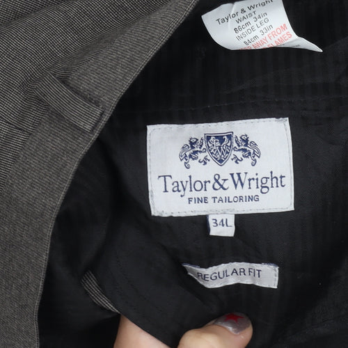 Taylor & Wright Men’s Brown Regular Fit Dress Pants 34W 33L