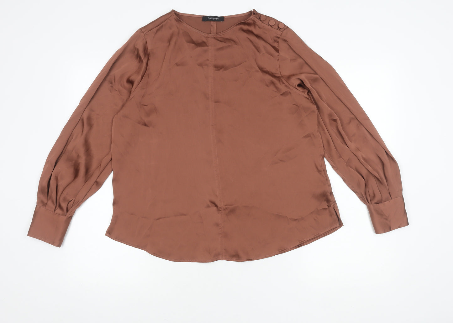 Marks and Spencer Women’s Brown Long Sleeve Blouse Size 14